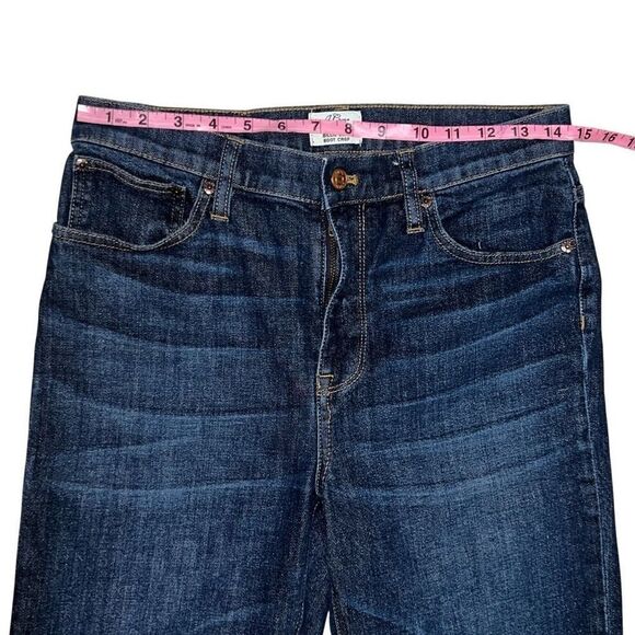 J. Crew Billie Demi Boot Crop Dark Wash Denim Jeans size 29 Tall Long - Picture 5 of 7